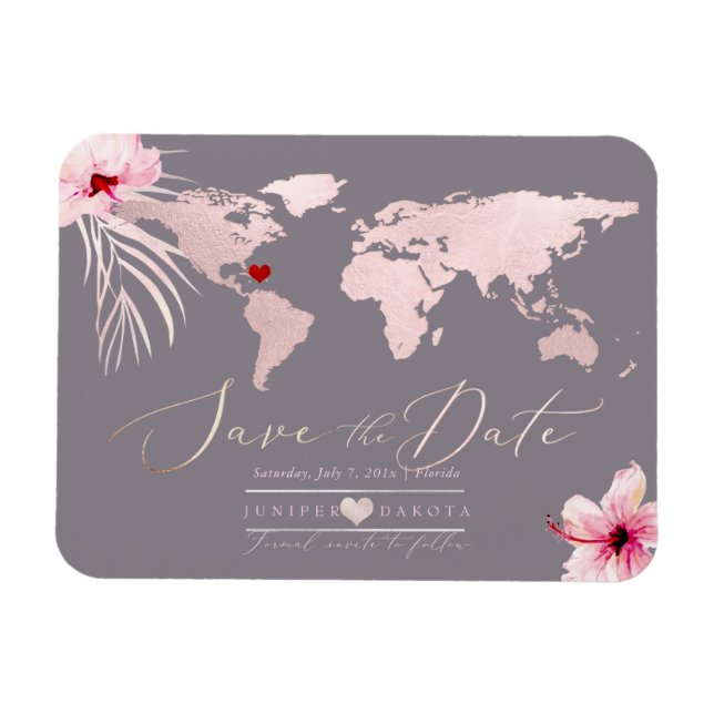 Magnet Flexible Carte rose pâle n'importe quelle destination Enreg (Horizontal)