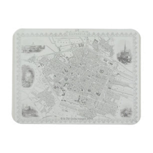 Magnet Flexible Carte vintage de Bruxelles