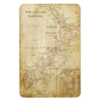 Magnet Flexible Carte vintage de la Nouvelle-Zélande c1879