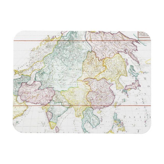 Magnet Flexible Carte vintage de l'Asie | 1786 (Horizontal)