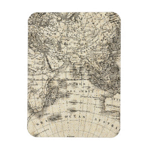 Magnet Flexible Carte vintage de l'Europe et de l'Asie