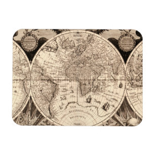 Magnet Flexible Carte vintage du monde