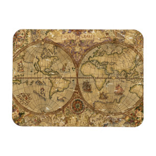 Magnet Flexible Carte vintage du monde