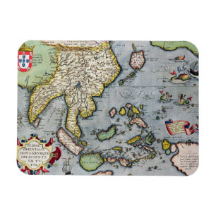 Magnet Flexible Carte vintage Inde à la Nouvelle-Guinée