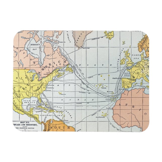 MAGNET FLEXIBLE CARTE : VOYAGES ATLANTIQUES (Horizontal)
