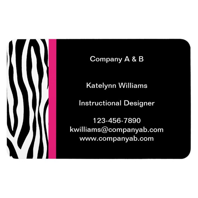 Magnet Flexible Cartes de visite magnétiques flexibles Zebra (Horizontal)