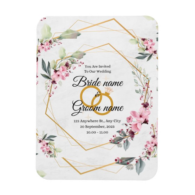 Magnet Flexible carton d'invitation de mariage (Vertical)