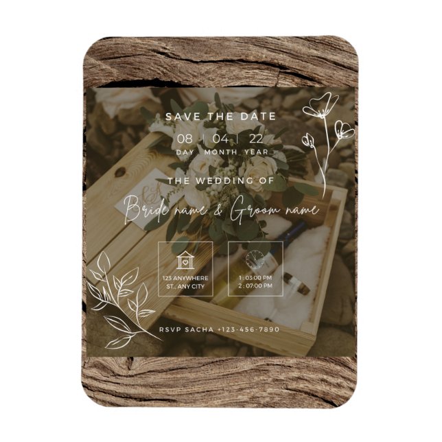 Magnet Flexible carton d'invitation pour un mariage (Vertical)