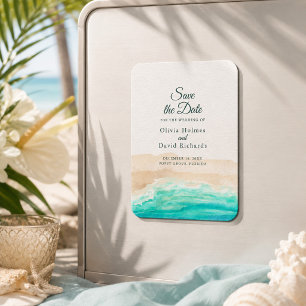 Magnet Flexible Carton d'invitation tropical aquarelle pour annonc