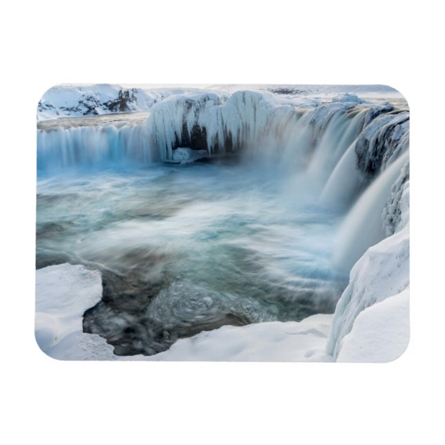 Magnet Flexible Cascade de Godafoss, hiver, Islande 2 (Horizontal)