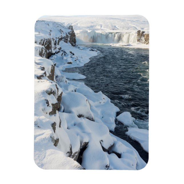 Magnet Flexible Cascade de Godafoss recouverte de neige (Vertical)