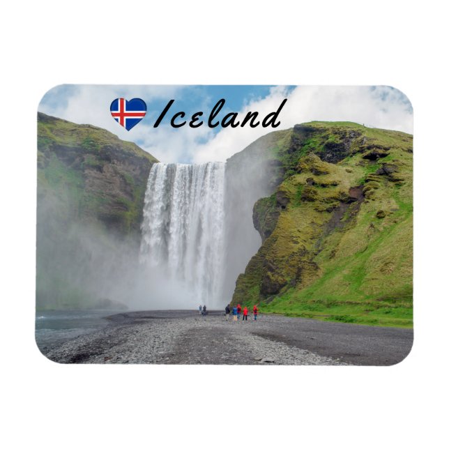 Magnet Flexible Cascade de Skogafoss - village de Skogar, Islande (Horizontal)