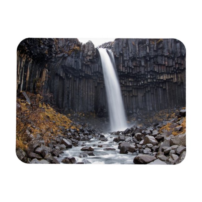 Magnet Flexible Cascade de Svartifoss en Islande aimant rectangula (Horizontal)