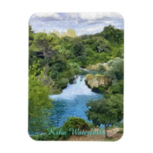 Magnet Flexible Cascades de Krka en Croatie vue panoramique éloign