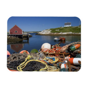 Magnet Flexible Casiers à homards, bouées et cordes sur le quai à