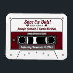 Magnet Flexible Cassette Bande Vin Rouge Mariage Enregistrer la da<br><div class="desc">Conception amusante de bande rétro cassette pour ces Magnet Réservez la date</div>
