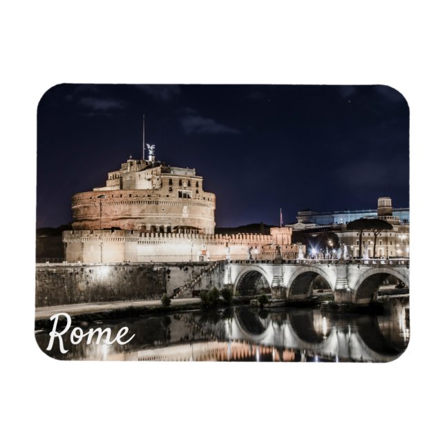Magnet Flexible Castel Sant Angelo la nuit à Rome (Horizontal)