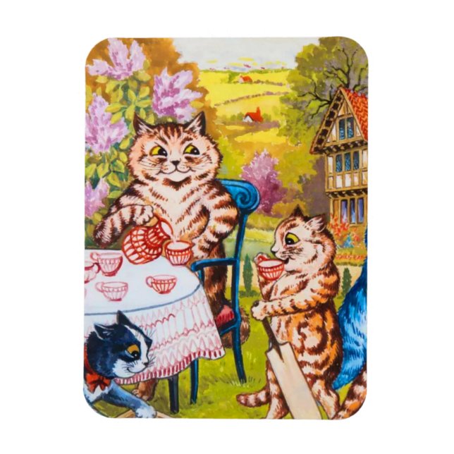 Magnet Flexible Cat Garden Party (Vertical)