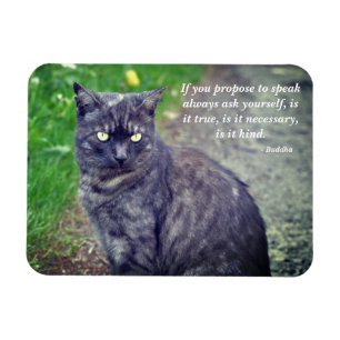 Magnet Flexible Cat posant sur la promenade Citation bouddhiste mo