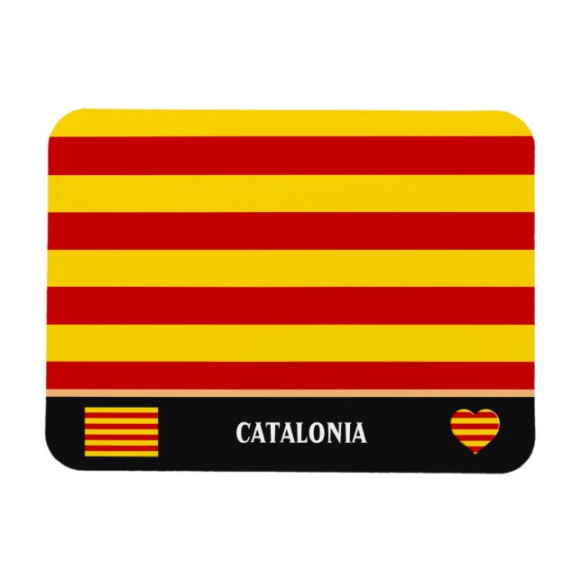 Magnet Flexible Catalogne Drapeau & Catalan - La Senyera mode (Horizontal)
