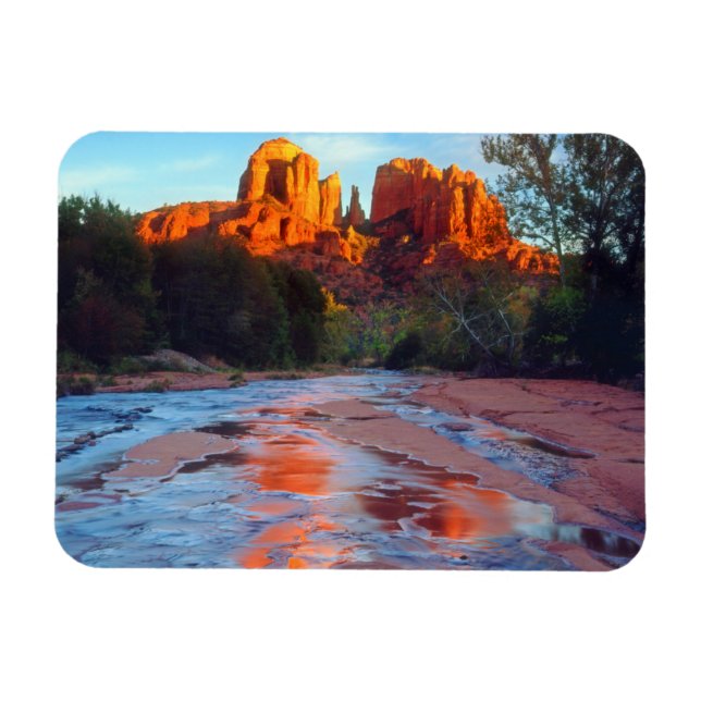 Magnet Flexible Cathedral Rock reflecting in Oak Creek at Sunset (Horizontal)