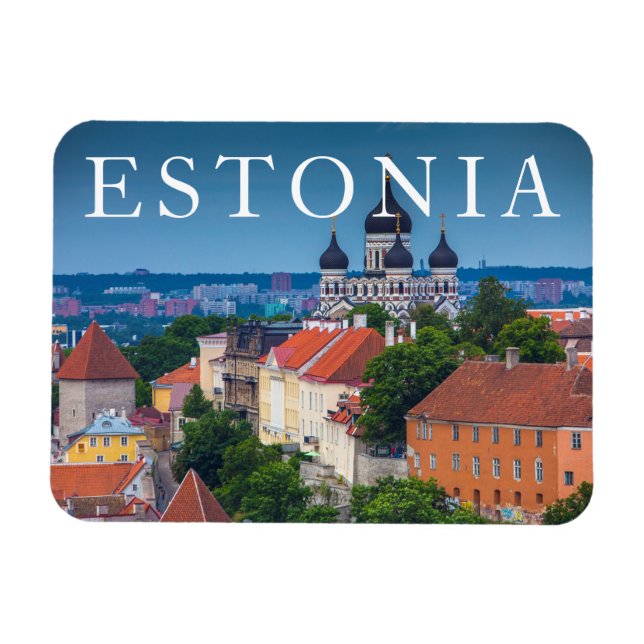 Magnet Flexible Cathédrale et cityscape | Estonia (Horizontal)