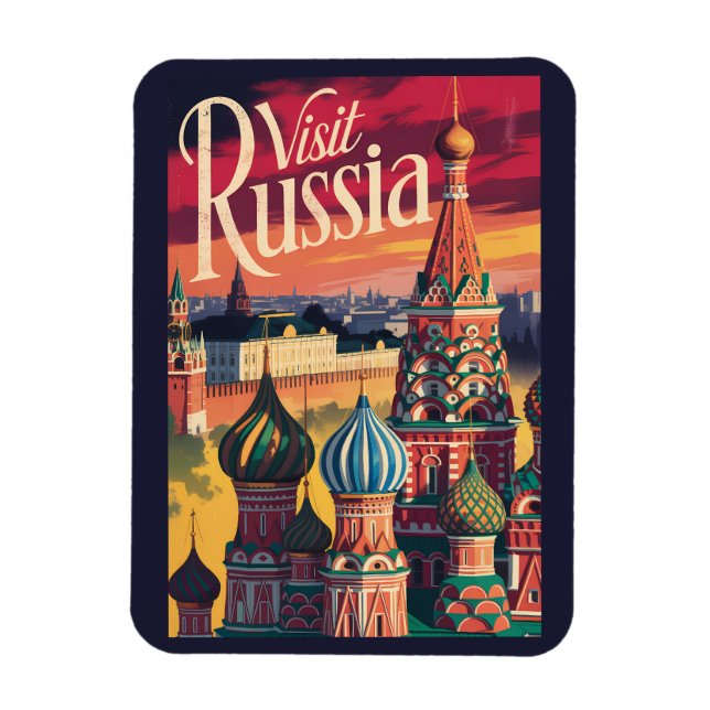 Magnet Flexible Cathédrale Saint-Basile de Russie Illustration Voy (Vertical)