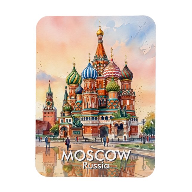 Magnet Flexible Cathédrale sur mesure Moscou Russie Aquarelle Voya (Vertical)