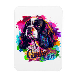 Magnet Flexible Cavalier King Charles Spaniel Coloré Chien Vibrant