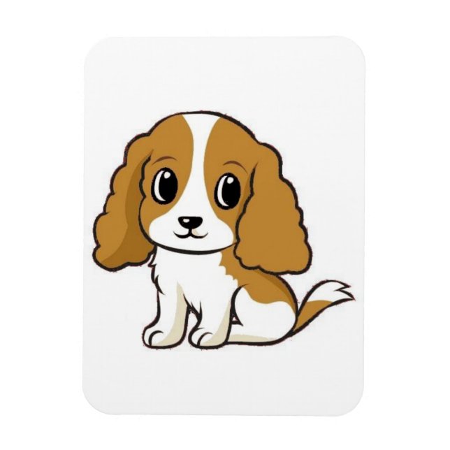 Magnet Flexible cavalier roi charles spaniel blenheim dessin animé (Vertical)