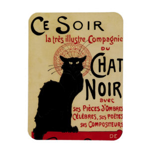 Magnet Flexible Ce Soir Conversation Noir Chat noir, Art Nouveau V