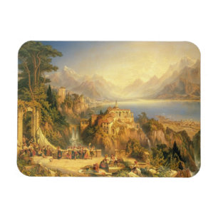Magnet Flexible Célébrant la récolte de raisin, lac Orta, nord