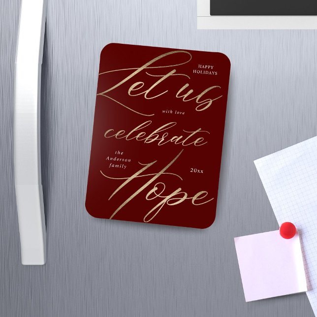 Magnet Flexible celebrate hope gold script family holiday (Créateur téléchargé)