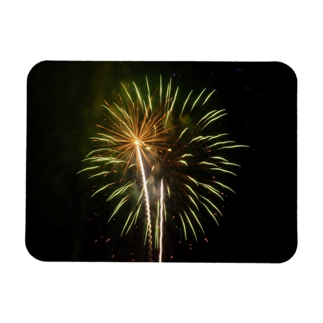 Magnet Flexible Célébration de vacances de feux d'artifice verts e (Horizontal)