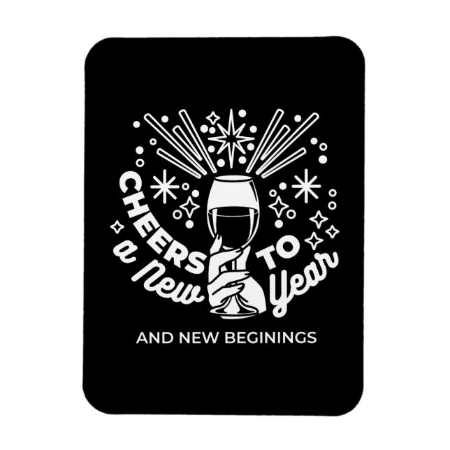 Magnet Flexible Célébrer les nouveaux débuts Vin Verre Illustratio (Vertical)