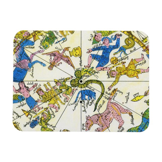 Magnet Flexible Céleste Vintage, Sphère Arabe, Constellations (Horizontal)