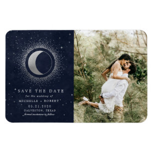 Magnet Flexible celestial midnight stars two Photo Save The Date