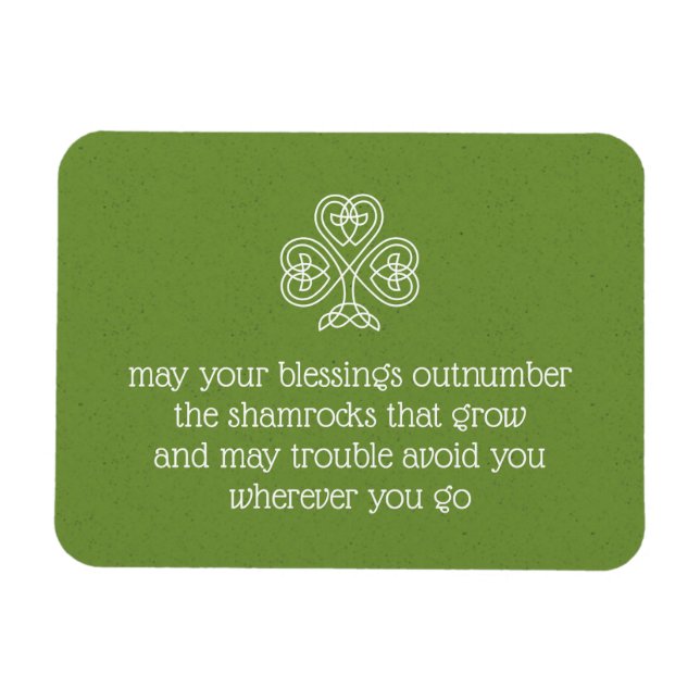 Magnet Flexible Céltic Knot Shamrock Irlande Bénédictions (Horizontal)