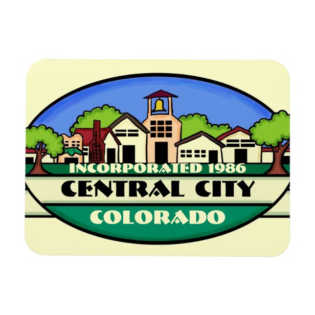 Magnet Flexible Central City Colorado petit village souvenir aiman (Horizontal)