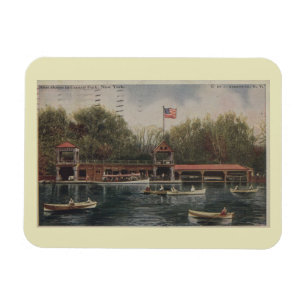 Magnet Flexible Central Park NY, Boat House, Carte Postale Vintage