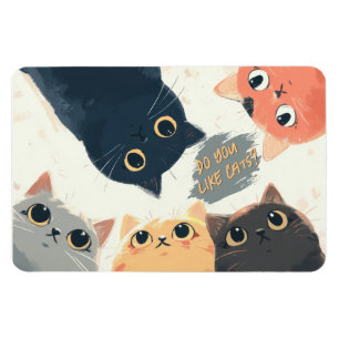 Magnet Flexible Cercle de chats mignons – Illustration de chat kaw