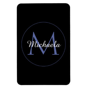 Magnet Flexible Cercle minimal moderne nom initial monogramme mode