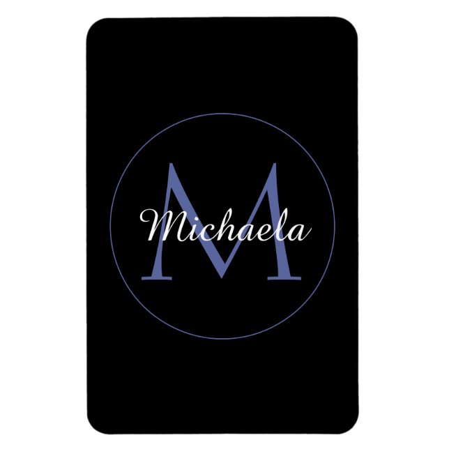 Magnet Flexible Cercle minimal moderne nom initial monogramme mode (Vertical)