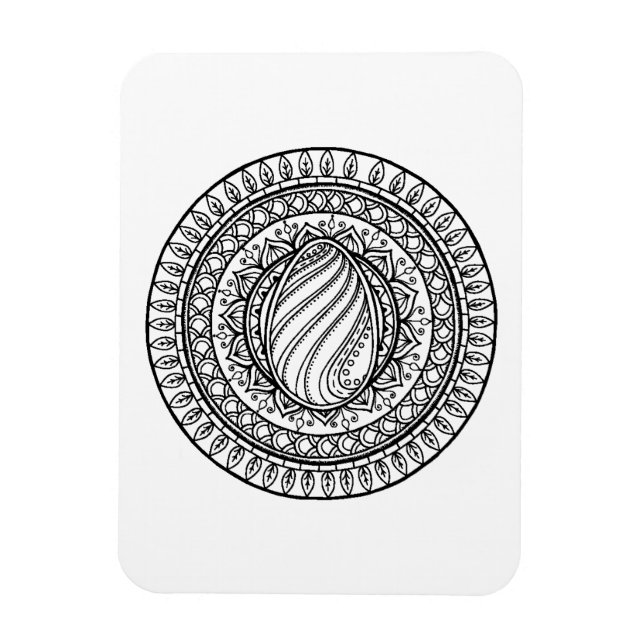 Magnet Flexible Cercle Tribal Doodle (Vertical)