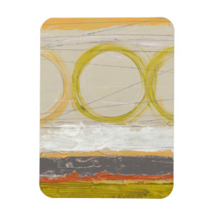 Magnet Flexible Cercles jaunes et orange sur Arrière - plan multic