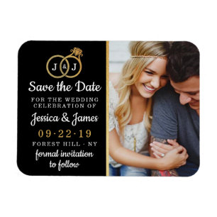 Magnet Flexible Cercles Mariages Chic Faux Gold Foil