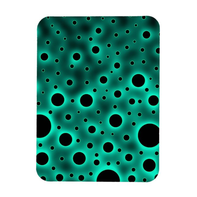 Magnet Flexible Cercles noirs sur fond turquoise (Vertical)