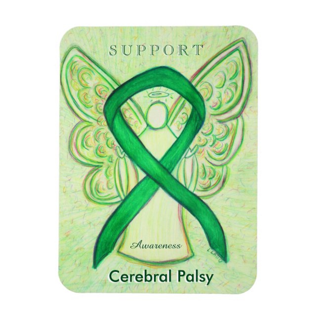 Magnet Flexible Cérébral Palsy Sensibilisation Ribbon Angel Cadeau (Vertical)