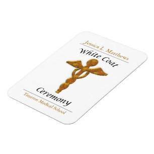 Magnet Flexible Cérémonie de la blouse blanche or médical, cadeau 