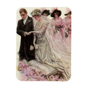 Magnet Flexible Cérémonie de Mariage victorienne vintage Mariée et